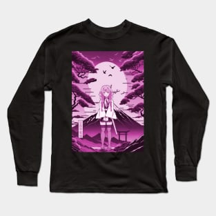 Purple kanroji japan style Long Sleeve T-Shirt